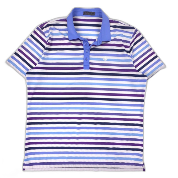 G/FORE Favourite Stripe Golf Polo Short Sleeve Athleisure 90s Y2k Sporty Blue